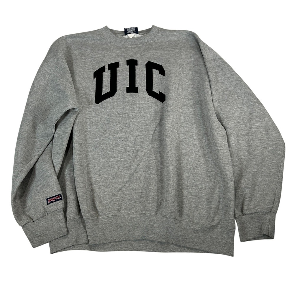 VTG JanSport UIC University of Illinois Chicago Sweatshirt XXL Gray Vintage USA